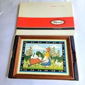 Vintage Pimpernel Traditional Collection Decorative Tray with Pastoral Scene